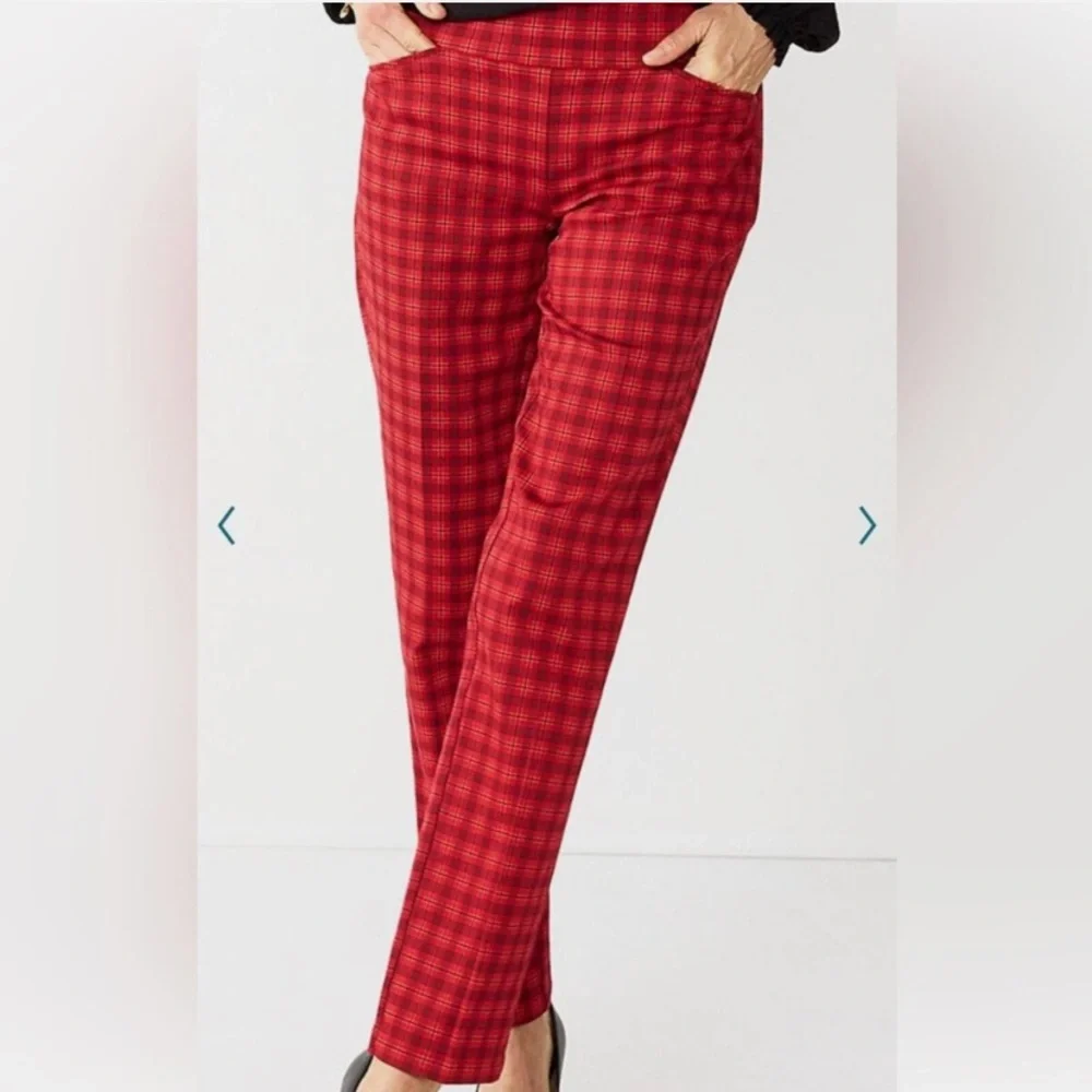 Plaid Green and Blue Croft and Barrow Pants - Picture 11 of 12